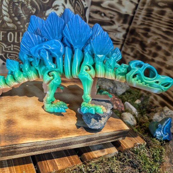 Skeleton Stegosaurus Flexible Articulated Fidget Toy Dinosaur Dino 3D Printed - Picture 4 of 9